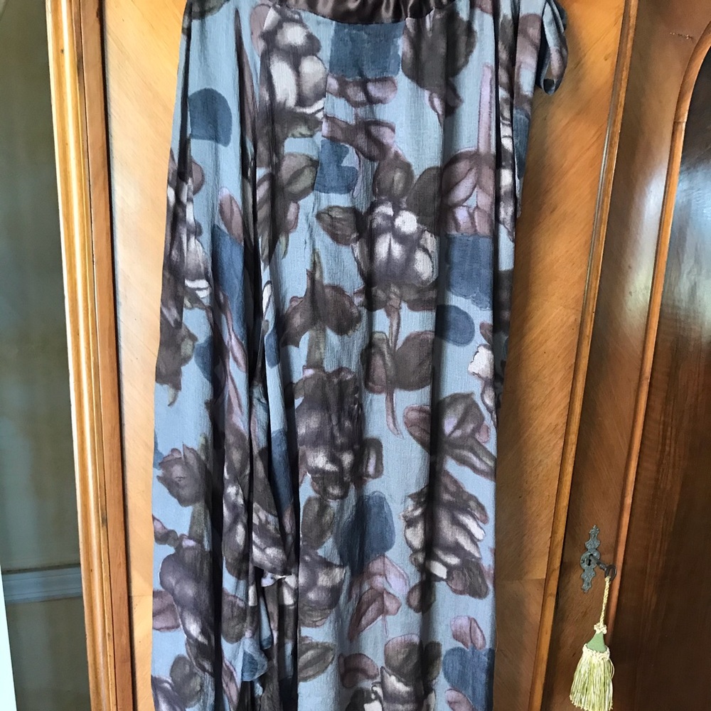 Boho taupe flounce drawstring skirt